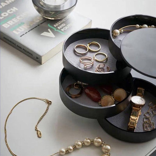 Elegant Dust-Proof Rotating Jewelry Box - Jewelry Packaging Mall