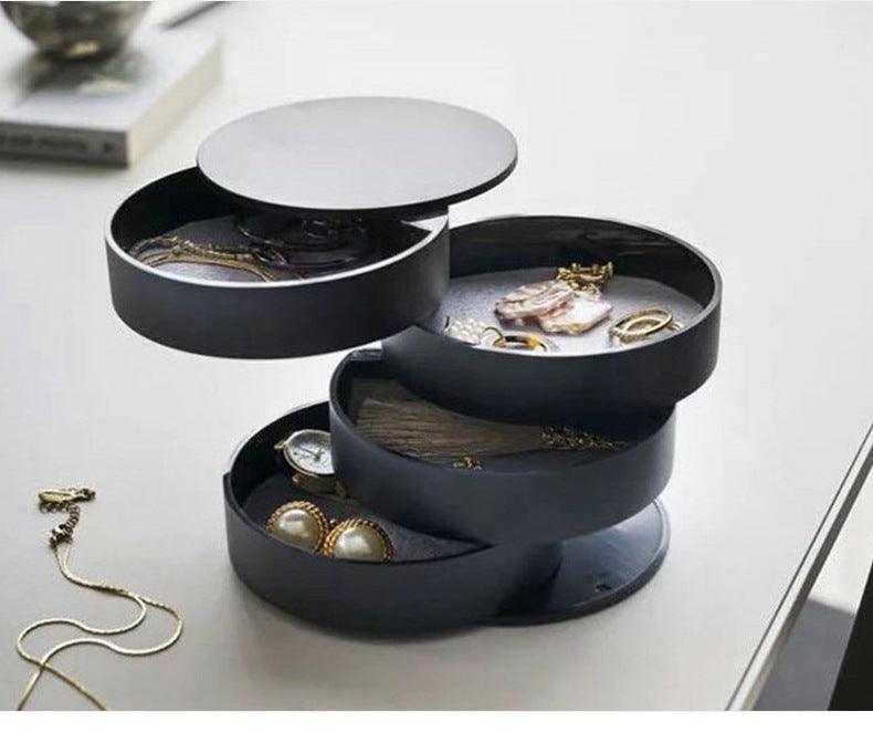 Elegant Dust-Proof Rotating Jewelry Box - Jewelry Packaging Mall