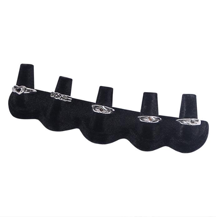 Opulence Sophisticated Black Velvet Ring Stand - Jewelry Packaging Mall