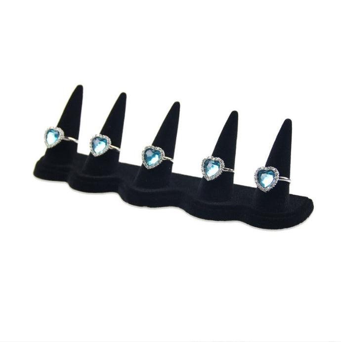 Opulence Sophisticated Black Velvet Ring Stand - Jewelry Packaging Mall