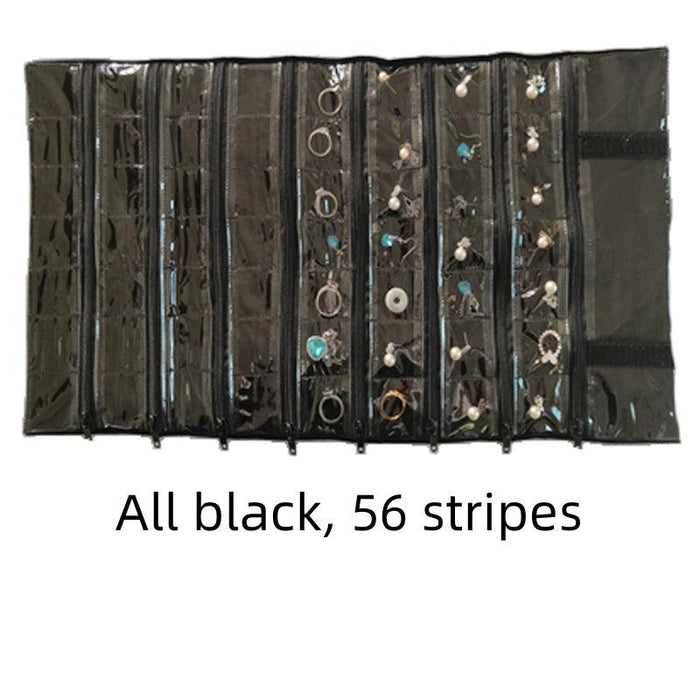 Black Velvet & Transparent PVC Jewelry Roll - Jewelry Packaging Mall