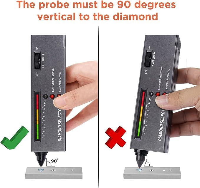High Accuracy Diamond Tester Pen,Professional Jewelry Diamond  Tester,Diamond Selector for Novice and Expert, Thermal Conductivity  Meter-9V Battery